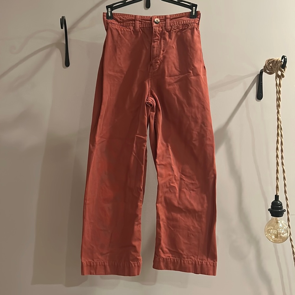 Free People Rust colored high waisted jeans